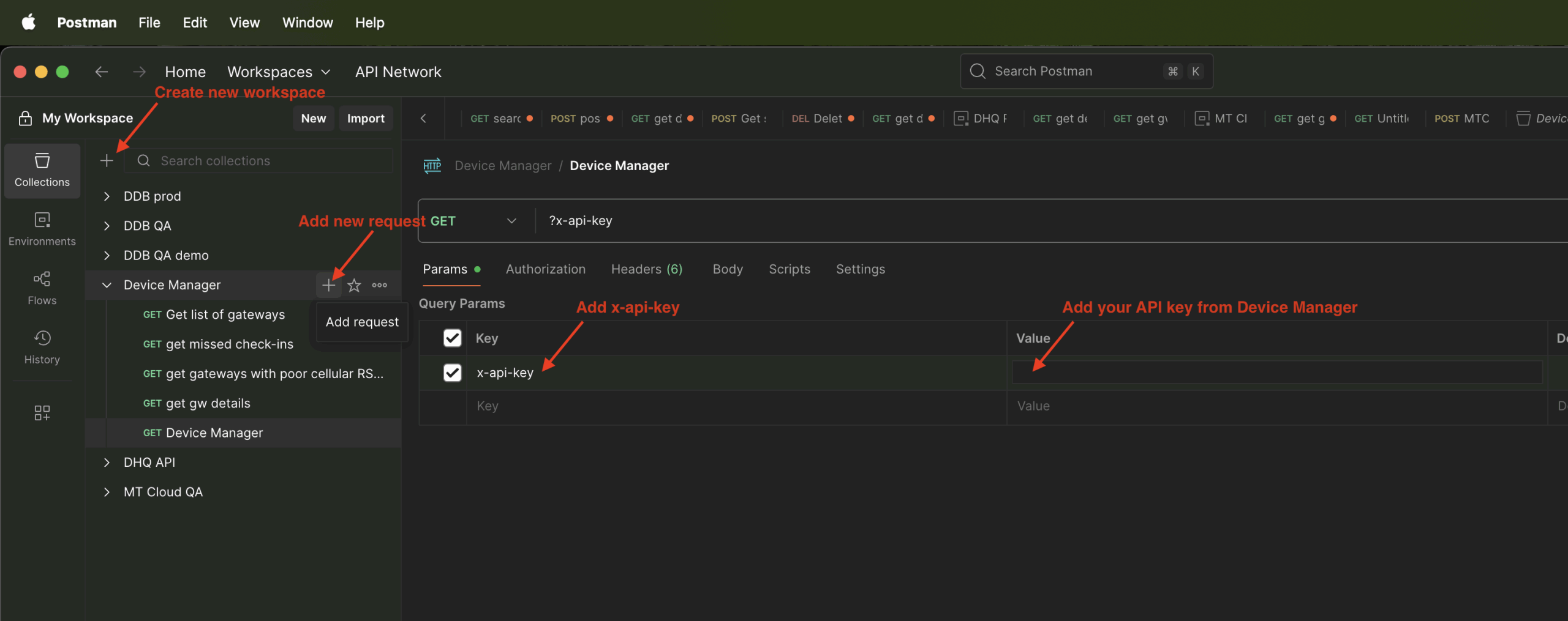 add x-api-key