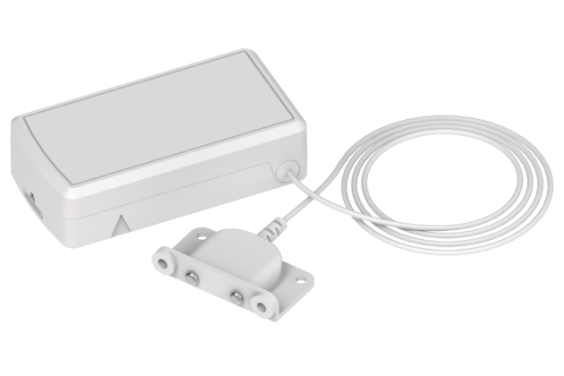 Indoor_RBS301-WAT This sensor uses a probe to detect the presence of water or other liquids. When the presence of water or another liquid is detected, an alert is sent to the wireless network. Designed for indoor use.