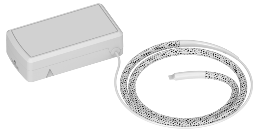 Indoor_RBS301-WR1M-US_Mesh_Wrap This sensor uses a water rope to detect the presence of water or other liquids. When the presence of water or another liquid is detected, an alert is sent to the wireless network. Designed for indoor use.